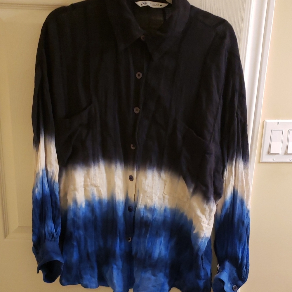 Zara Black and Blue Gradient Shirt
